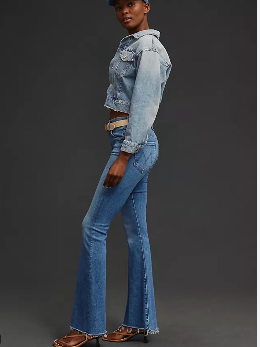 Mother The Weekender Fray - Women's Mid Blue Flare Jeans